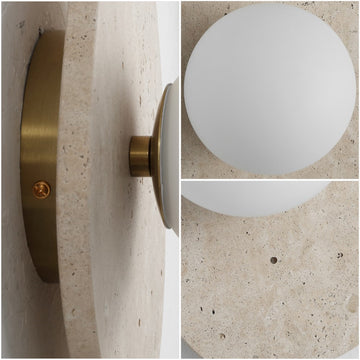 Tivoli 12" Modern Minimalist 1-Light Ovoid Travertine LED Wall Sconce